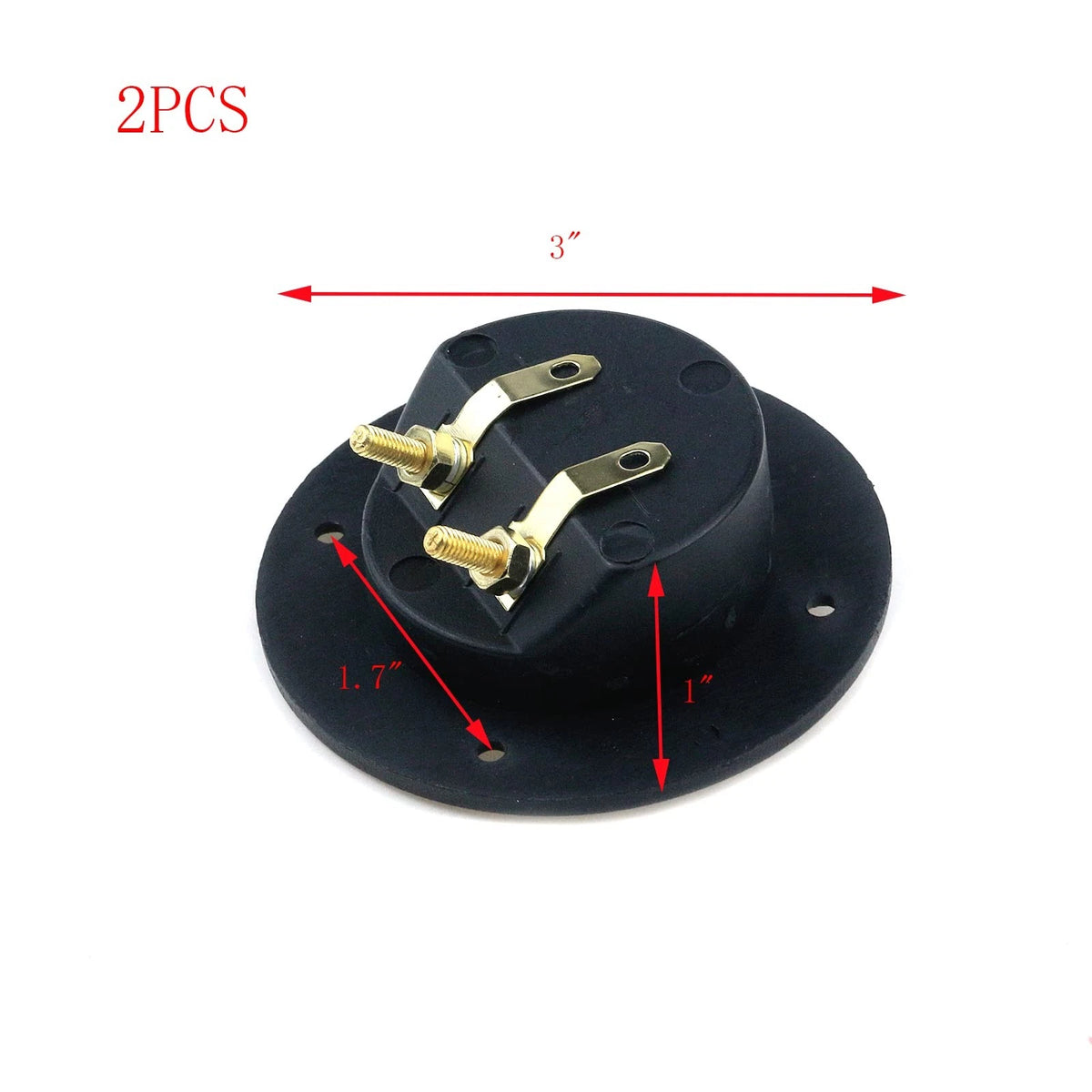 Pastlla 2Pcs 3" x Speaker Box Terminal Cup DIY x 3", 2Pcs, Round, Black