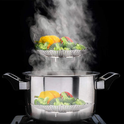 Sayfine Vegetable Steamer Basket, Premium Large ( 6" to 10.5"), Silver