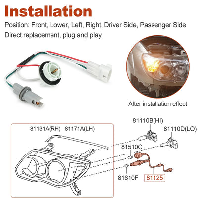 Headlight Bulb Socket Wiring Harness For Toyota 4Runner 2006-2009 81125-35440