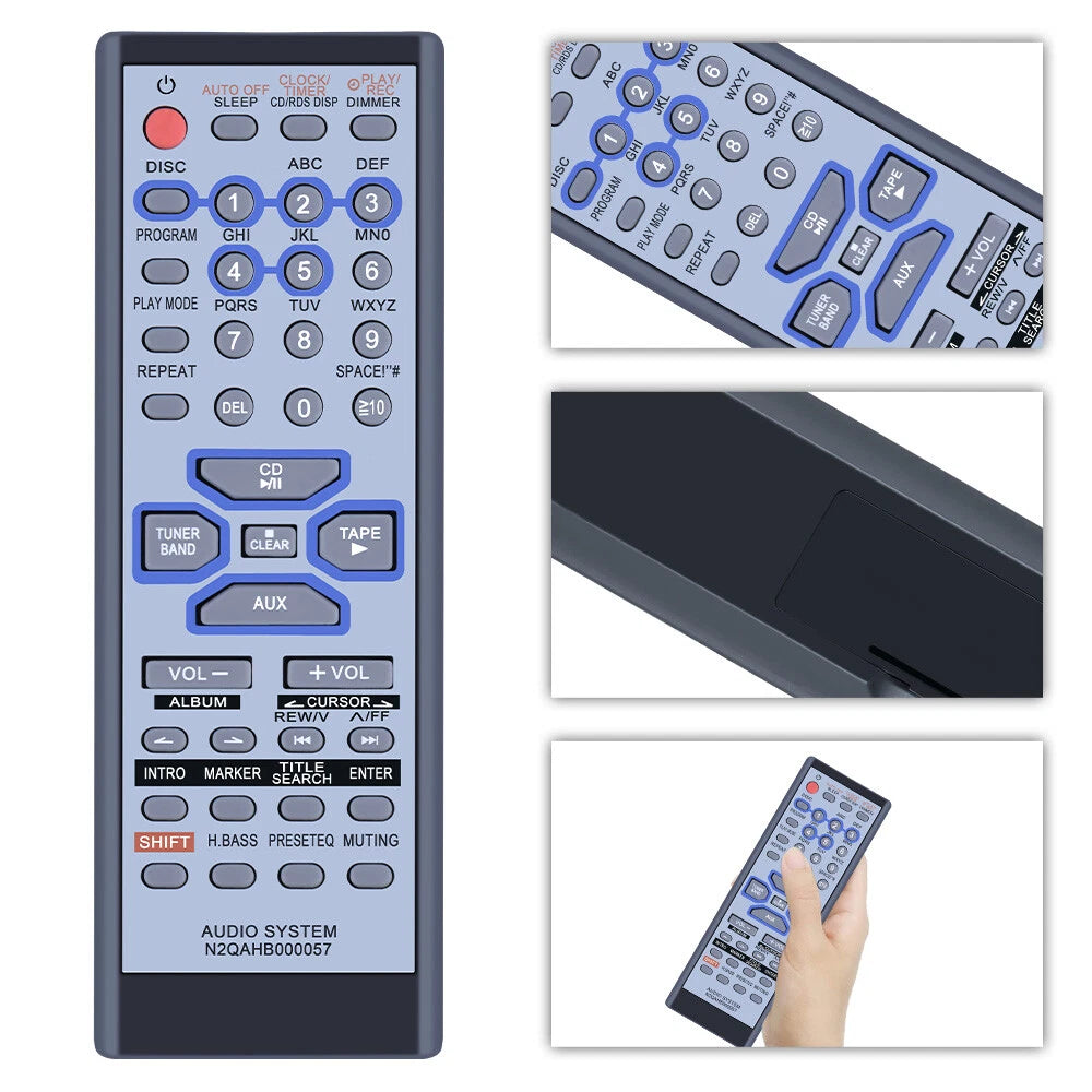 N2QAHB000057 Remote Control For Panasonic CD Stereo System SC-AK330 SC-AK333