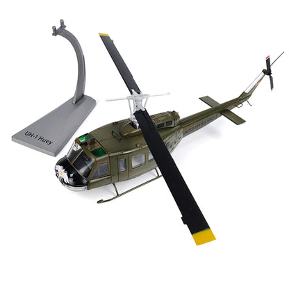 Authentic UH-1 Iroquois Helicopter Diecast Model 1:48 Scale Rotating Parts Gift