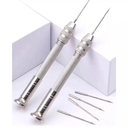 Leather Sewing Awl Set Shoes Repair Punch Stitching Needle Alloy+Copper