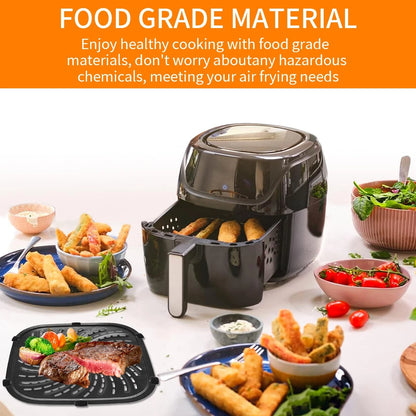 GWY Air Fryer Accessories for 9.45''x9.45'' Pan For PowerXL 8QT, Black