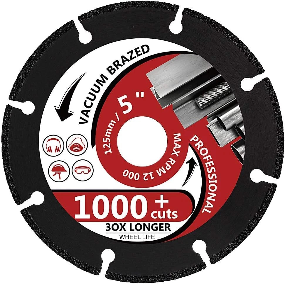 5" Diamond Metal Cutting Disc Cut Off Wheel for 5-1pc, Black