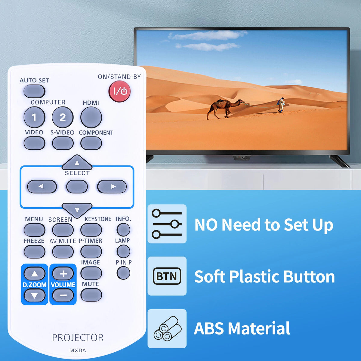 MXDA Replaced Remote Control Compatible with Panasonic LCD Projector