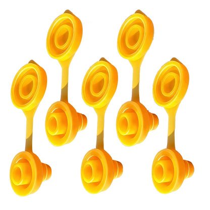 5PCS Fuel Gas Can Vent Cap Set Yellow Plastic For Garage Workshop Canisters