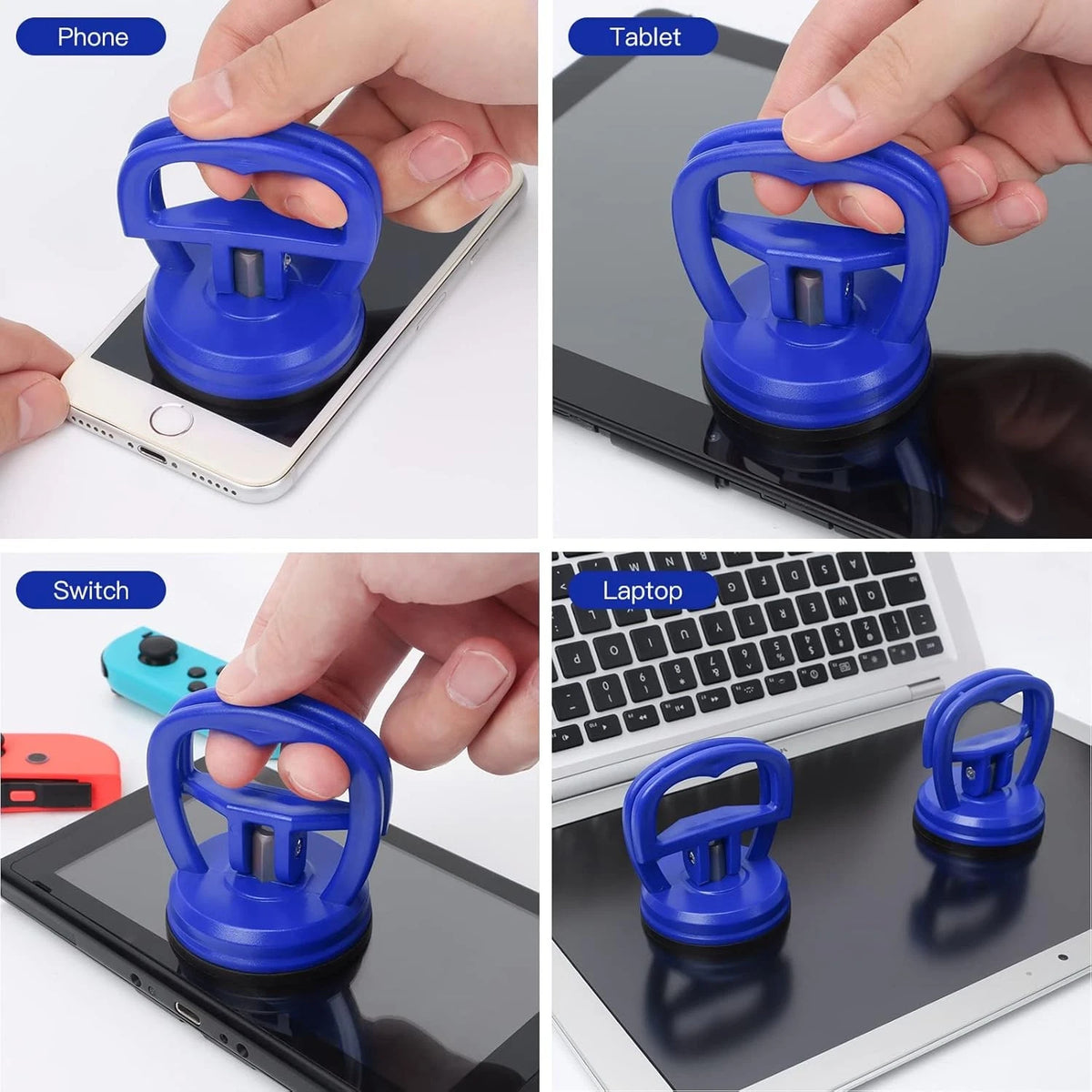 STREBITO Suction Cups Heavy-Duty 2 Pieces Screen Tool for Blue