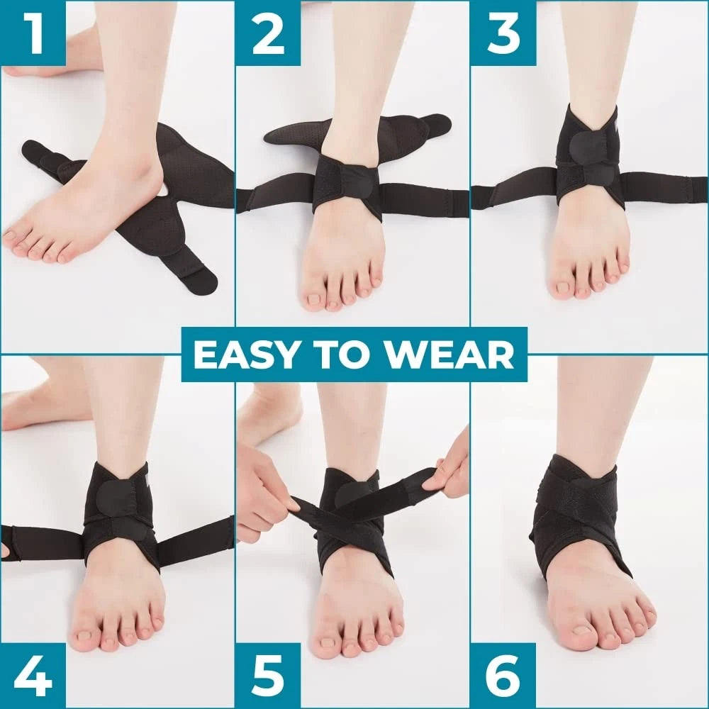 Bodyprox Ankle Support Brace, Breathable Neoprene Sleeve, Adjustable One Size