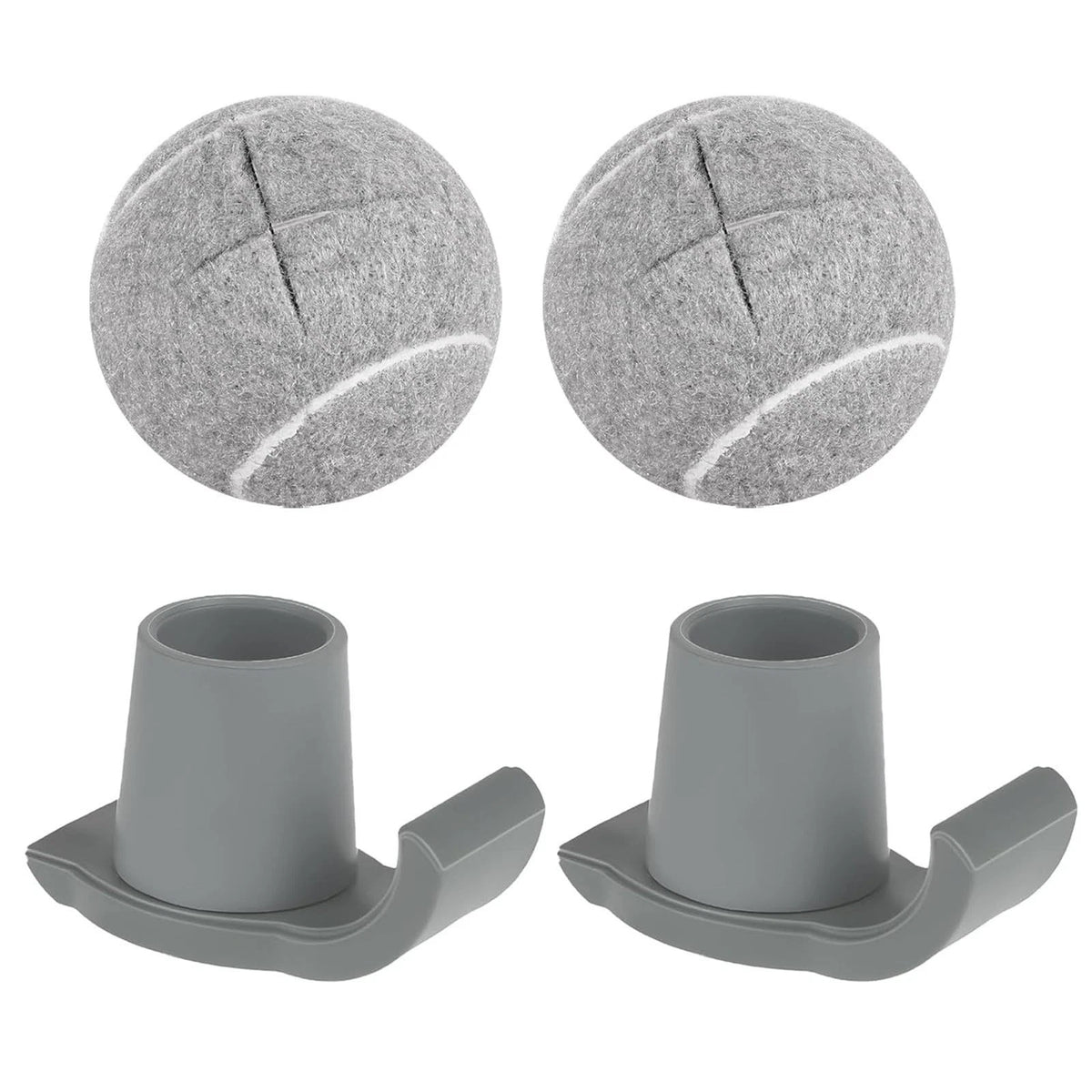 Tennis Balls for Walkers Pre Cut, Walker Skis Glides Folding Grey-4 Pack