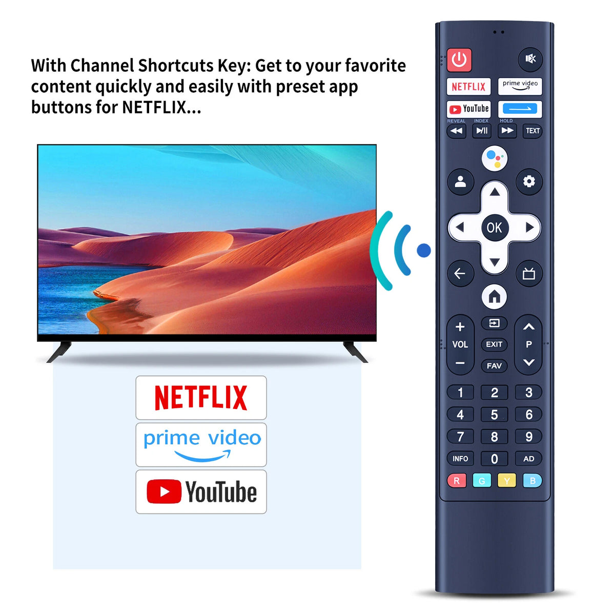 Remote Control For PRISM+ Q-Series Ultra QLED Google TV with Voice