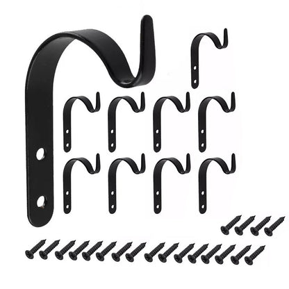10X Metal Hanging Basket Brackets Garden Plant Hanger Hook Wall Garden Decor