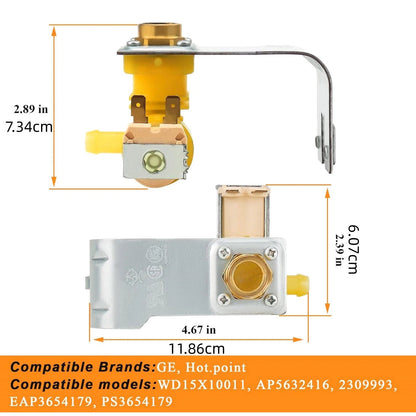 Water Inlet Solenoid Valve WD15X10014 Replacement For GE Hotpoint Dishwasher