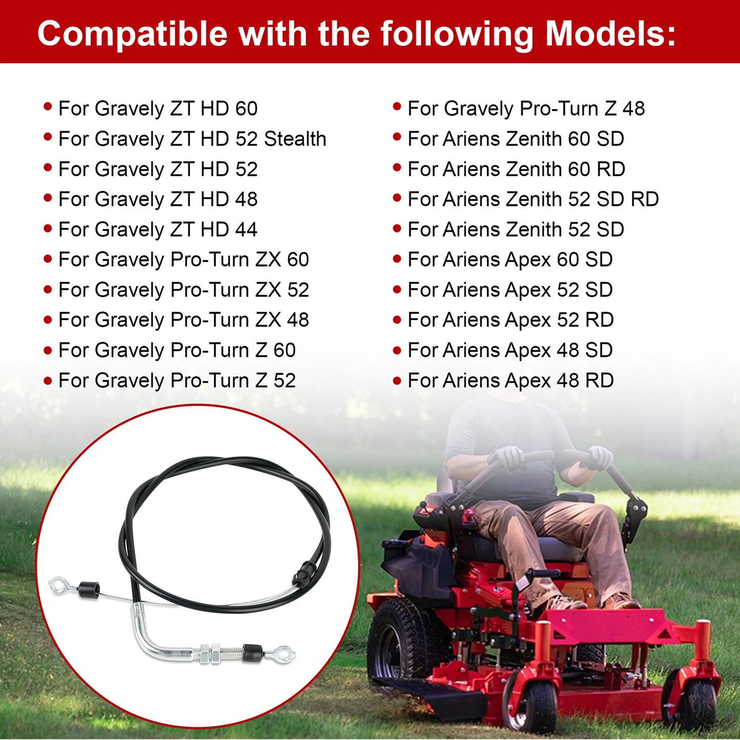 06900706 06900640 Parking Brake Cable Replacement For Ariens Lawn Mowers