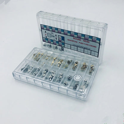1 Set Stainless Steel Silver/Gold Watch Pusher Button Crown Flat Head Push Type