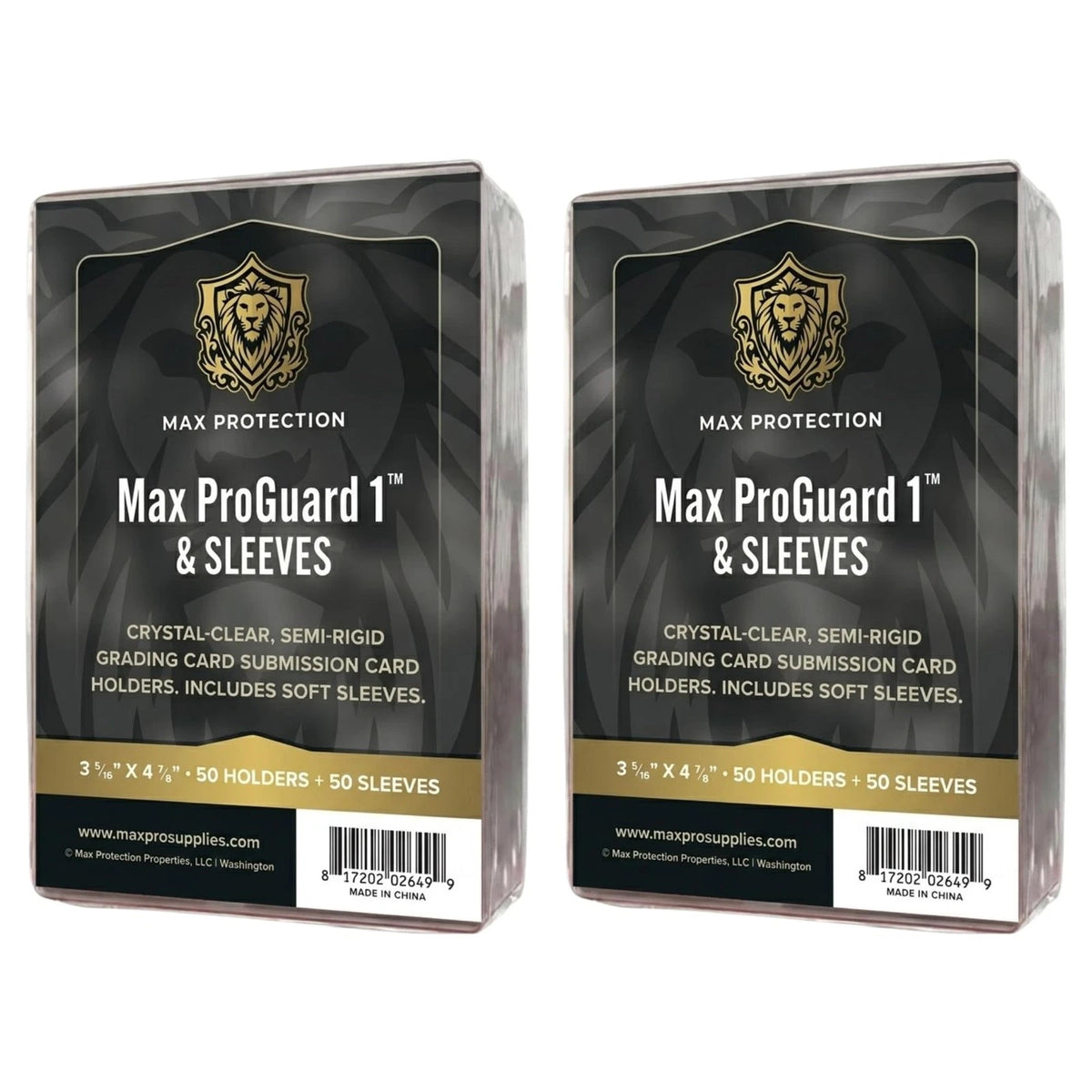 Max Protection ProGuard 1 Semi 100 Card Holders + 100 Sleeves, Clear