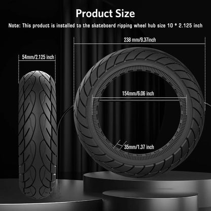 10x2.125 Scooter Tire, 10 inch Solid Rubber Tires Tubeless Front or 2 black