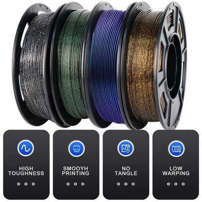 YOUSU 3D Printer Filament Galaxy PLA PLA, 1-galaxy Pla 250g*4 Pack