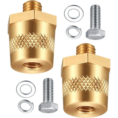 Positive Negative Battery Terminal Extenders Kit 2PCS Brass Connectors Car Auto