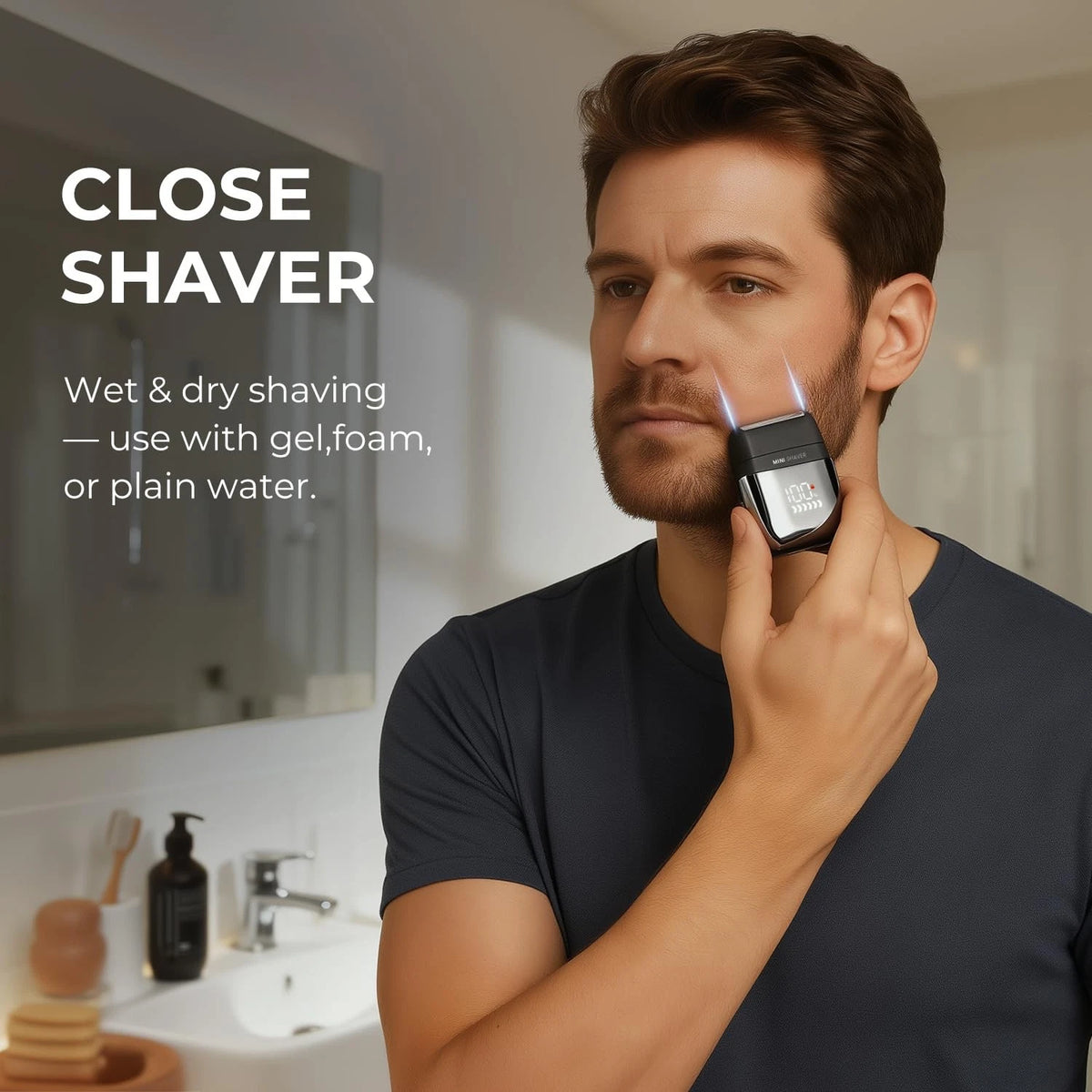 Electric Foil Shaver for Men - Mini Razor Face Shaving Black
