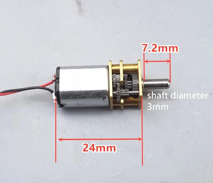 5Pcs N20 Gear Motor Slow Speed Full Metal Mini Gearbox Reducer Toy 60RPM DC 3-6V