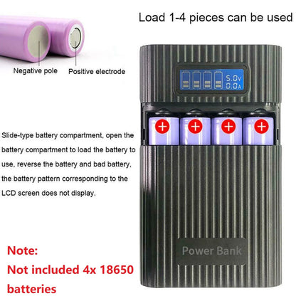 Black DIY Power Bank Case Battery Charger Storage Box Digital Display D