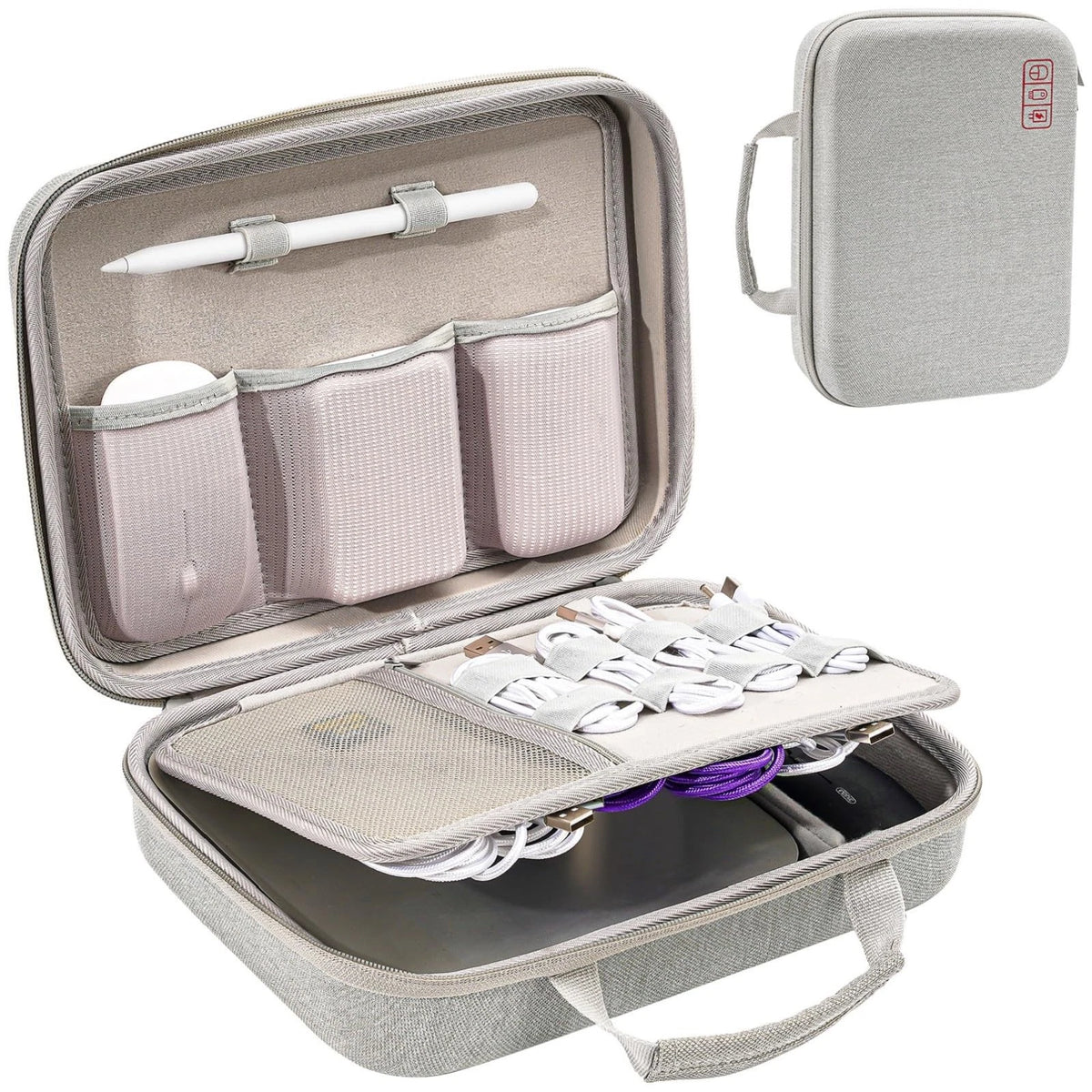 ProCase Hard Travel Extra Large - 11.8 x 8.0 x 3.3 Inch, Silver Gray