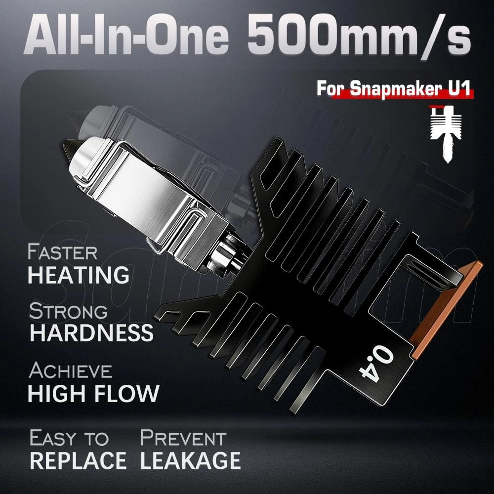 4Pcs 0.4MM U1 Hotend for Snapmaker Extruder, 24V 48W Fast Heating 0.4MM*4