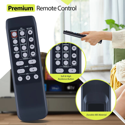 Remote Control For Rockville ROCKBAR 40" 400w Bluetooth Home Theater Soundbar