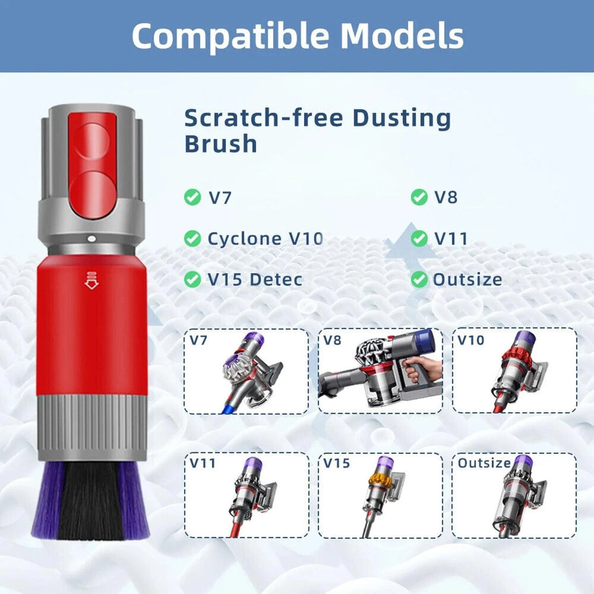 Scratch-free Dusting Brush For Dyson Traceless V7 V8 V10 V11 V15 Vacuum