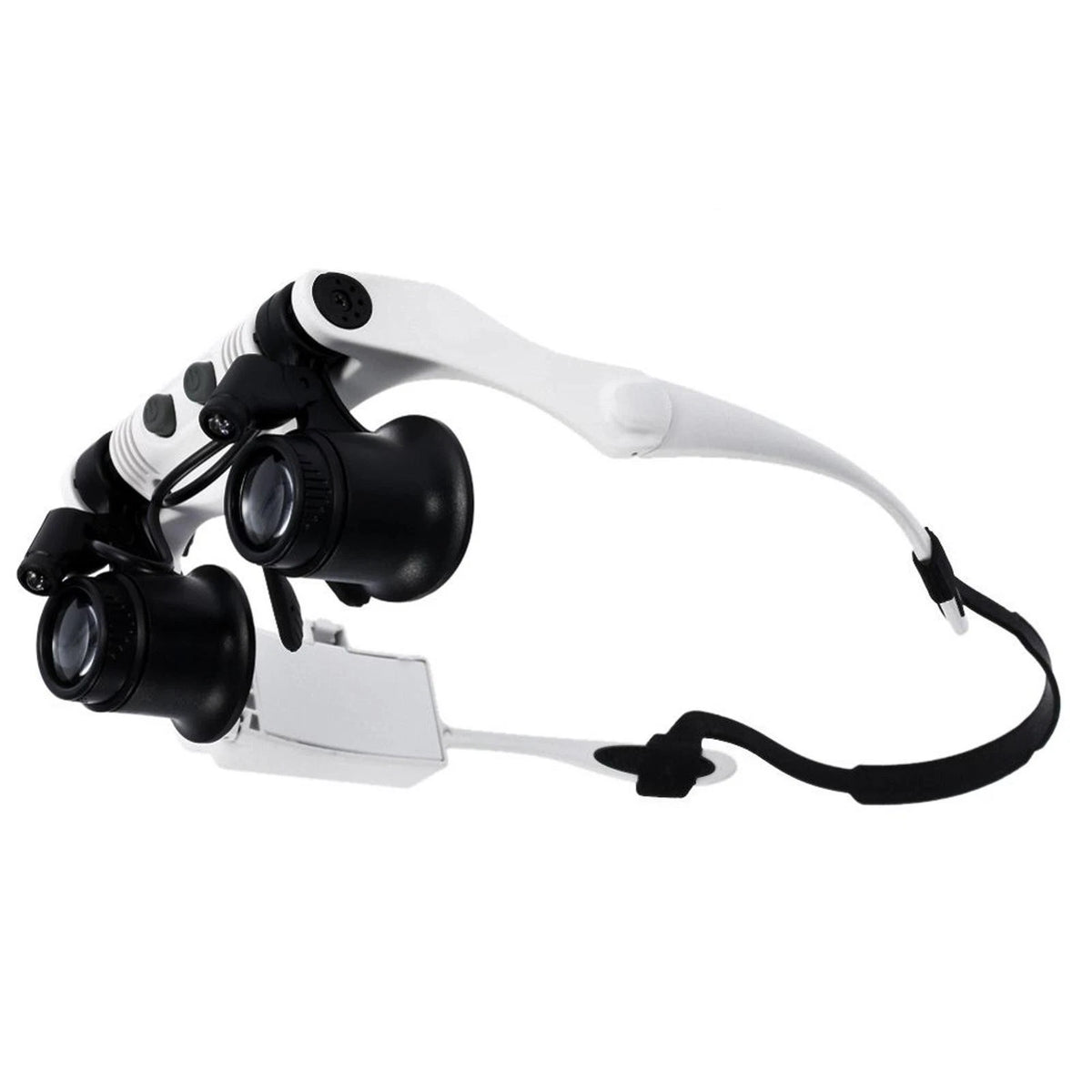 Double Eye Jewelry Watch Repair Magnifier Loupe Glasses W/ LED Light 8 Lens