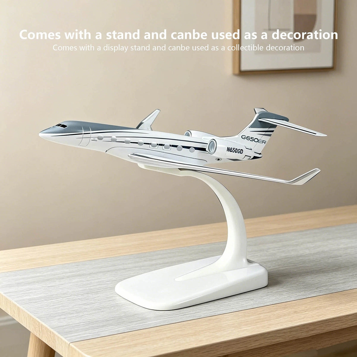 16cm 1/200 Scale Gulfstream G650ER Aircraft Model Diecast with Stand Display