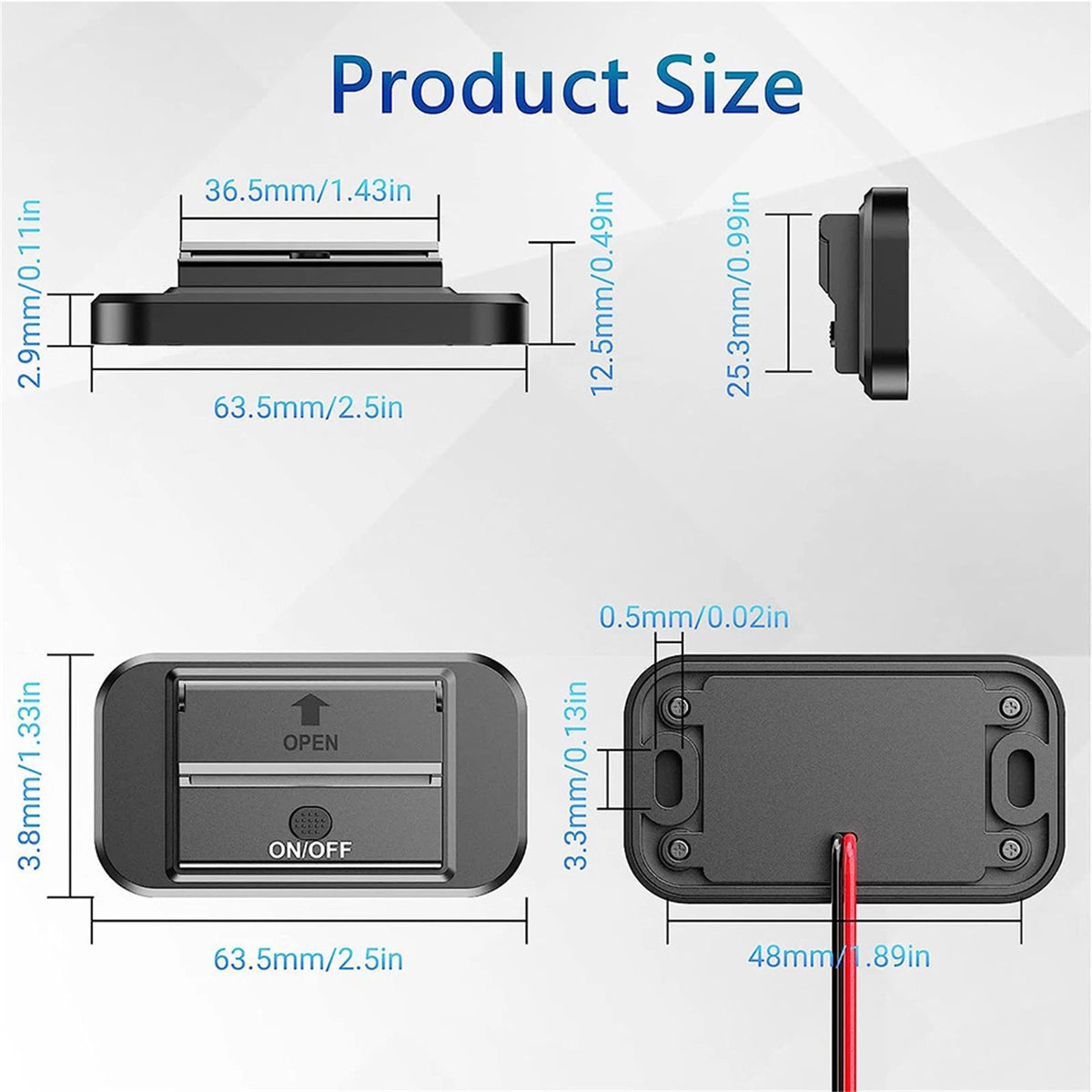 12-24V Dual USB QC3.0 Car Boat RV Fast Charger Socket Power Outlet Panel W/ LED