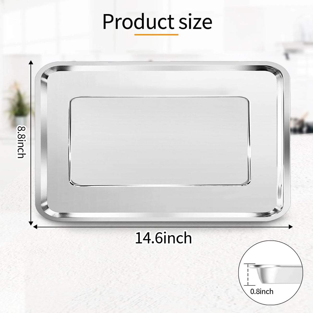 GWBSXM Convection Toaster Oven Replacement Tray Parts 14.6 x 8.8 inch, Silver