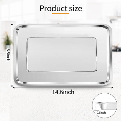 GWBSXM Convection Toaster Oven Replacement Tray Parts 14.6 x 8.8 inch, Silver