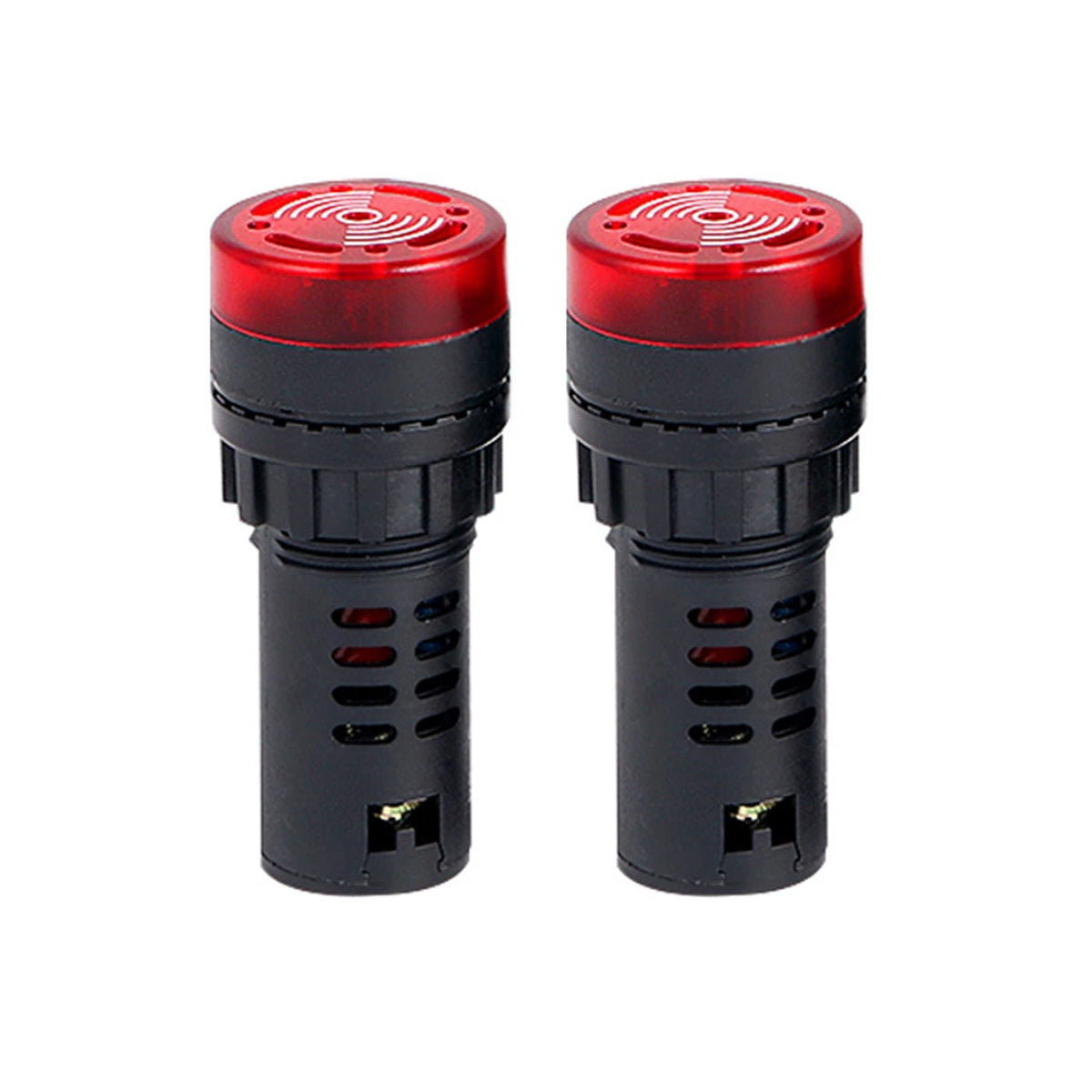 2Pcs 22mm/ 0.9inch Red LED Buzzer Alarm Signal Indicator Flash Light Panel Mount