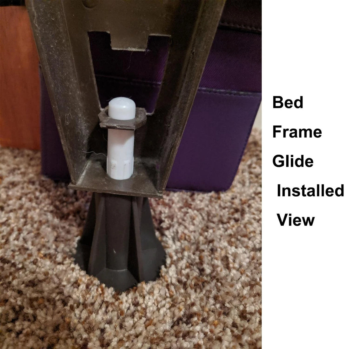 Home's Place Steel Stem Bed Frame Feet to Replace Wheels. Prevent Dark Brown