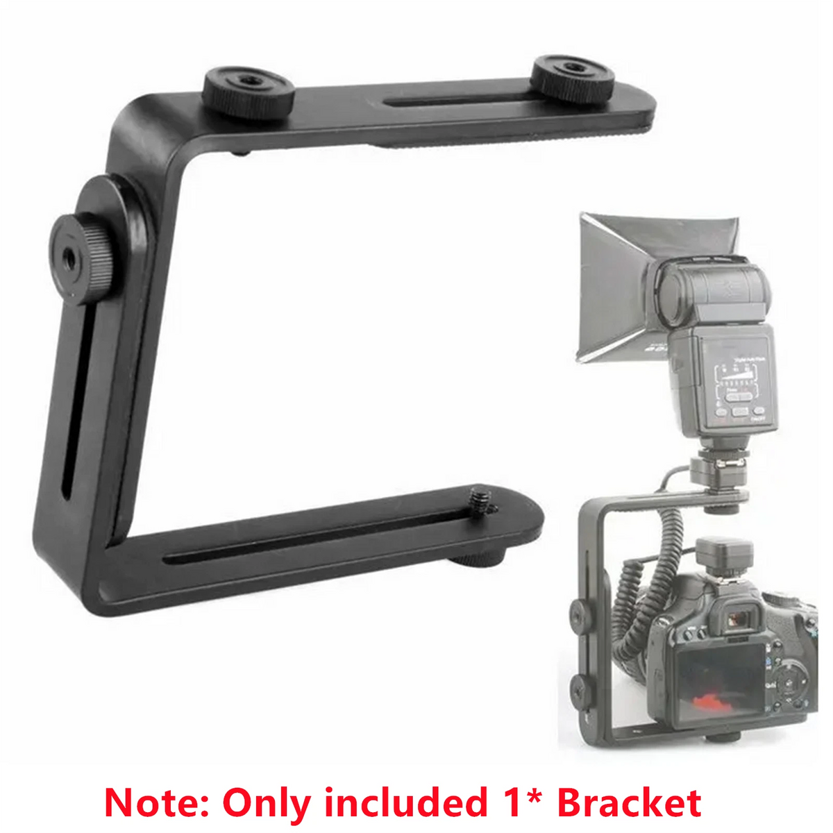 1 Set Double L-shaped Black Aluminum Alloy Metal Bracket kit For DSLR Camera