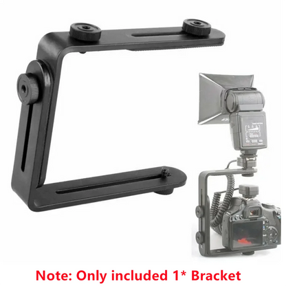 1 Set Double L-shaped Black Aluminum Alloy Metal Bracket kit For DSLR Camera