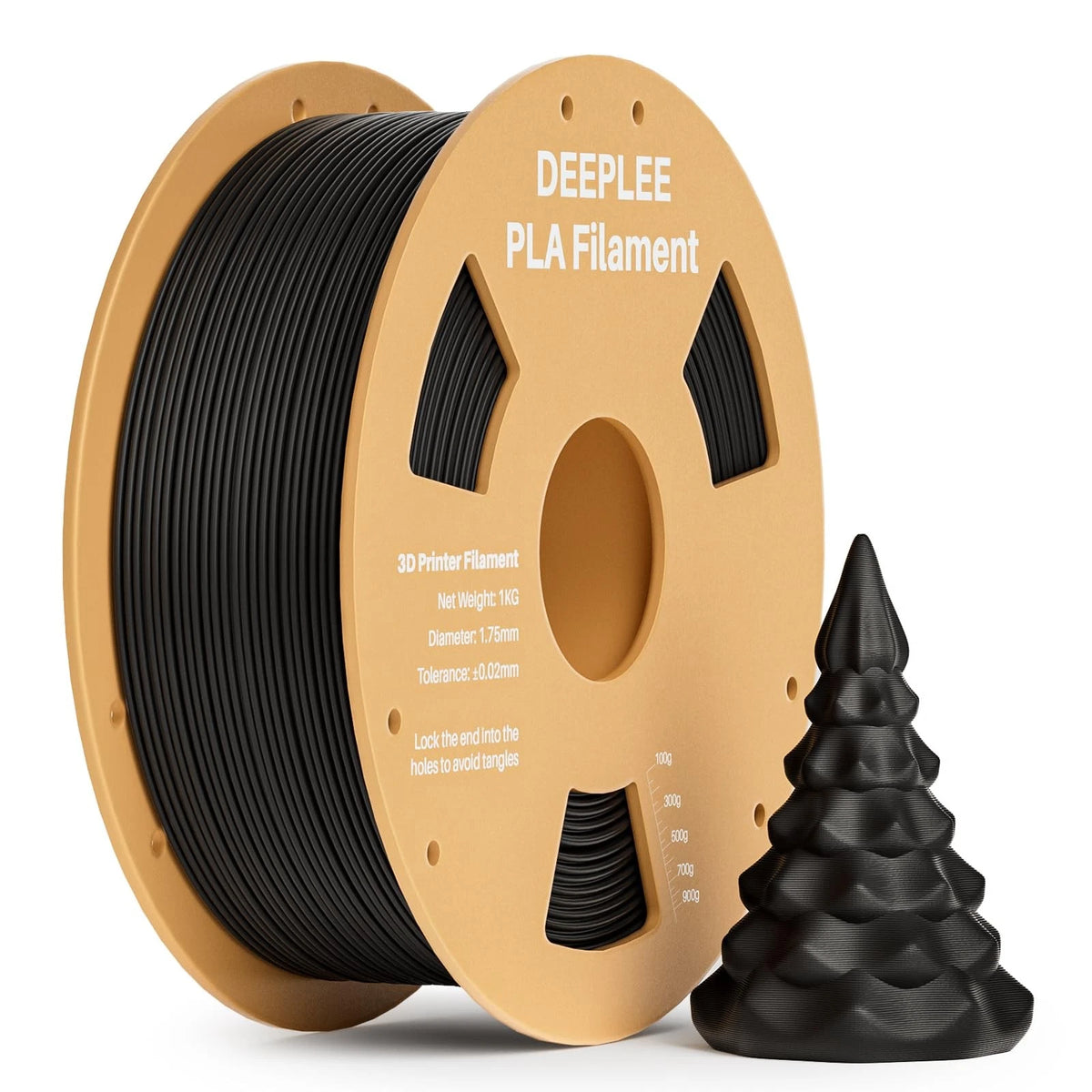 DEEPLEE PLA 1.75mm 3D Printer Filament, Dimensional Accuracy +/- PLA, 1*black