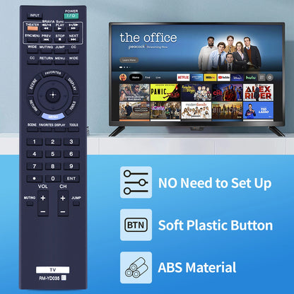 RM-YD035 For Sony Bra TV Remote Control KDL-22BX300 KDL-32BX300 KDL-46EX4