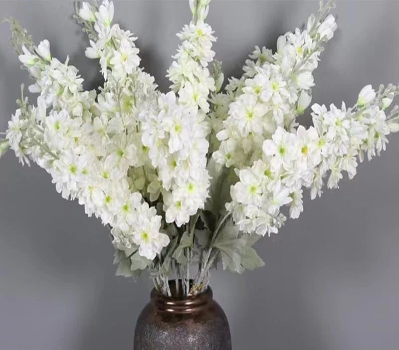 FERIAL Artificial Delphinium Flowers White Larkspur Faux Snapdragon
