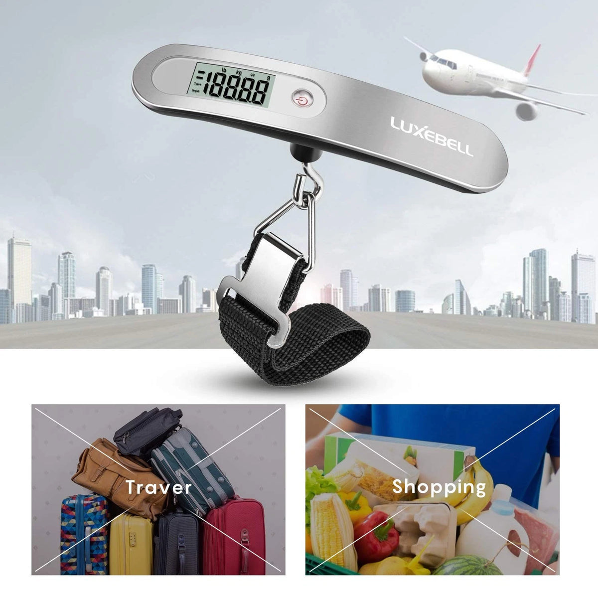 Digital Luggage Scale Vacation Travel Essentials Accessories One_Size, Silver