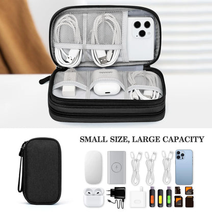 FYY Travel Cable Organizer Pouch Electronic Accessories Carry Case S, Black