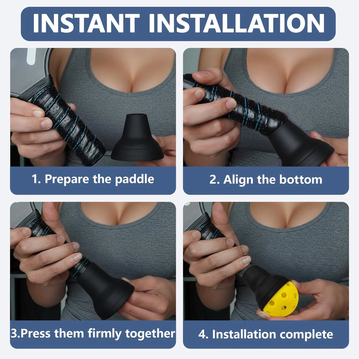 2PCS Pickleball Ball Retriever Silicone Energetic Black 2 Pcs