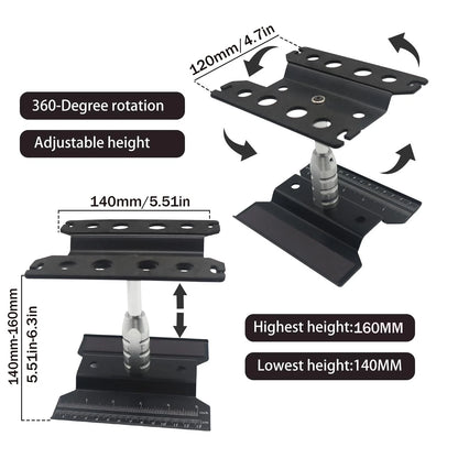 RC Car Stand Repair 360 Degree Rotation Lift or Lower for Black