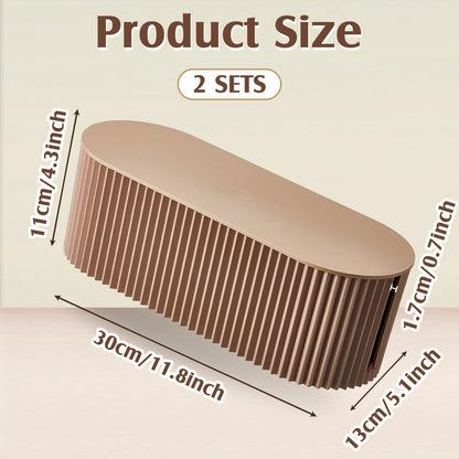 Marsui 2 Pcs Light Coffee Cable Management Organizer Box for