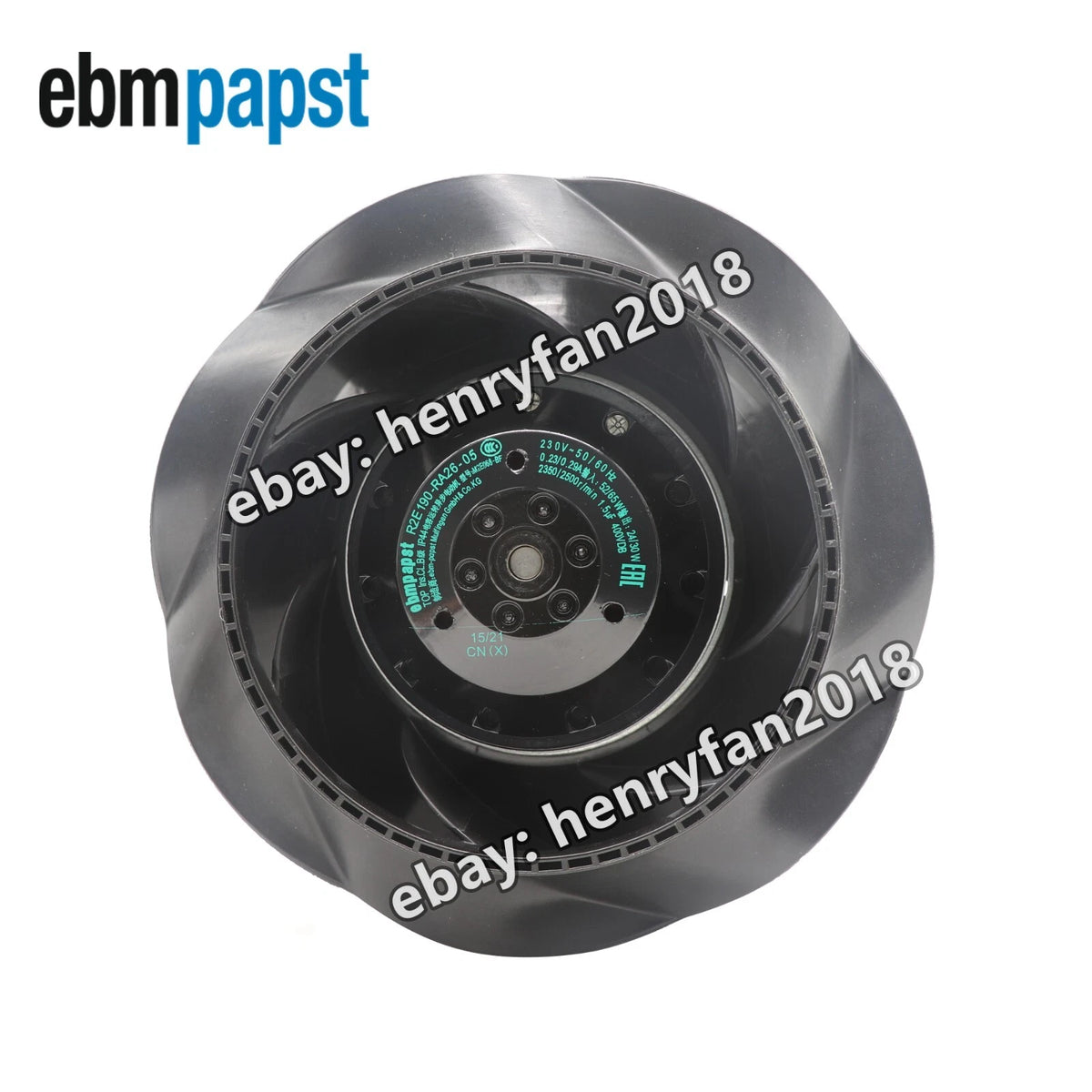 R2E190-RA26-05 Ebmpapst Centrifugal Fan 230VAC 65/62W 0.29A ??190mm Cooling Fan
