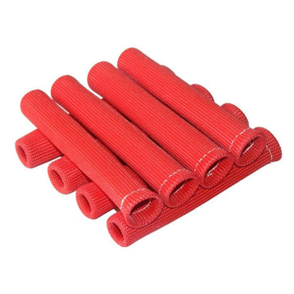 8Pcs Red Spark Plug Wire Sheath Wire Boots Sleeve Heat Shield Cover For SBC BBC;