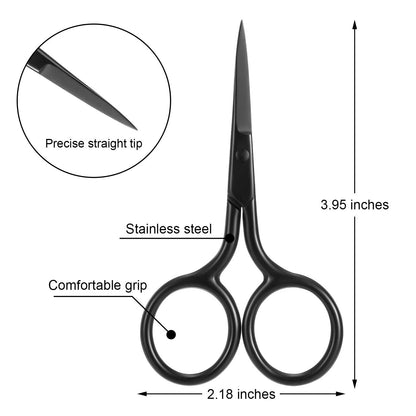 Mudder 3 Pack Small Nose Scissors Facial Hair 3 Count (Pack of 1), Black