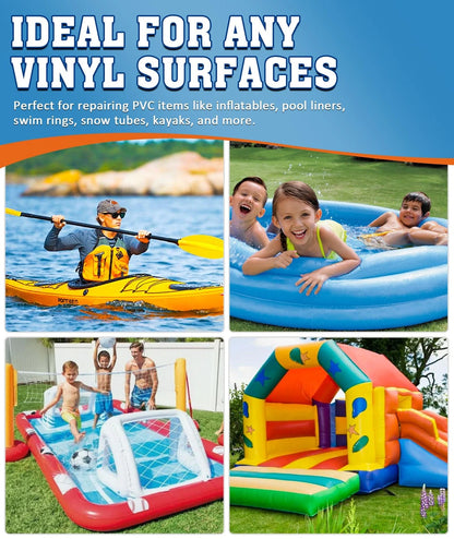 EPN Air Mattress Patch Kit, Waterproof Vinyl Pool Liner Repair Kit for Clear